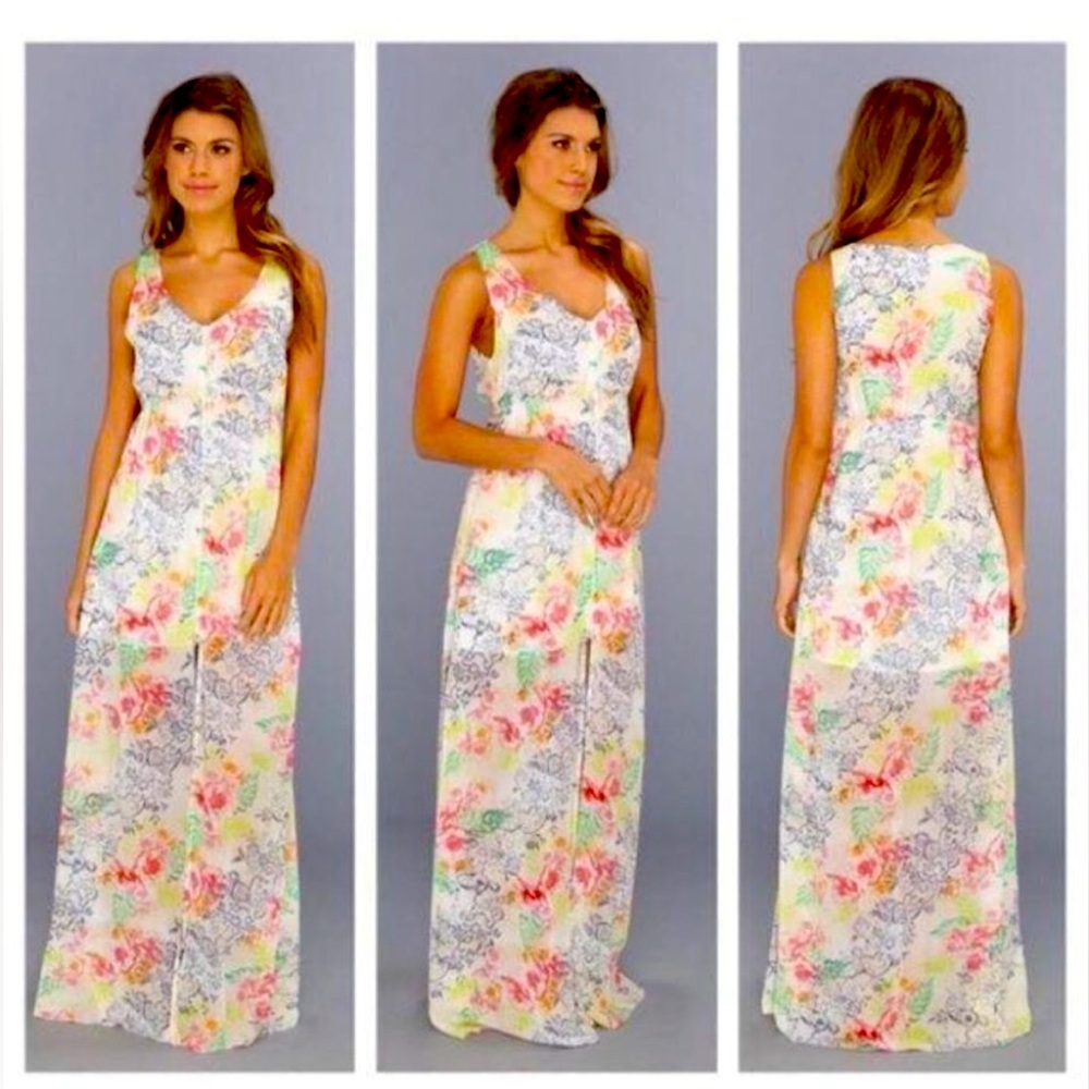 LA Made Floral Maxi Dress size small NWT